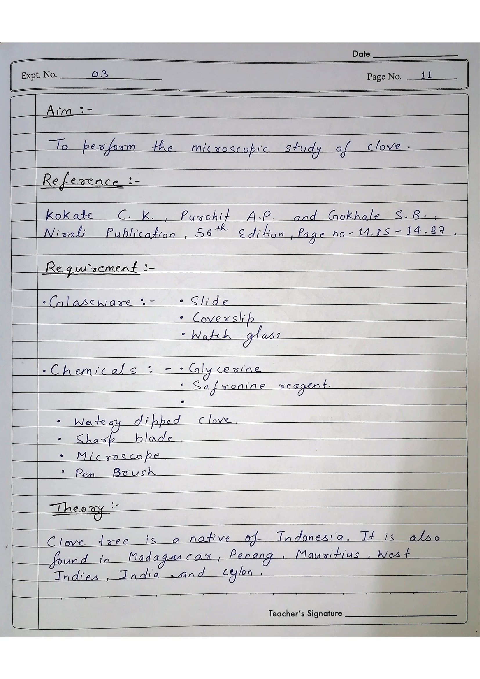 Pharmacognosy Practical